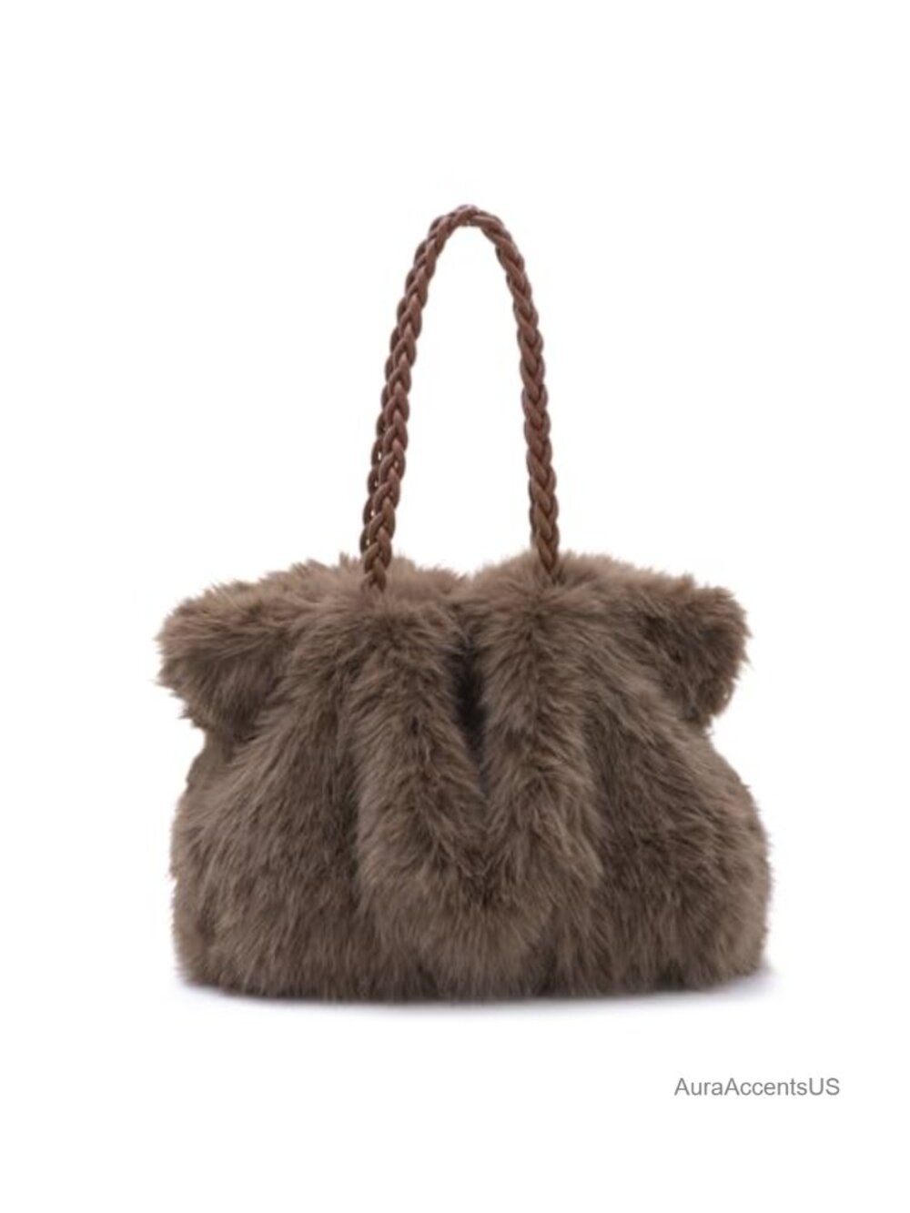 Fluffy Faux Fur Shoulder Bag Fuzzy Tote Handbag Plush Purse